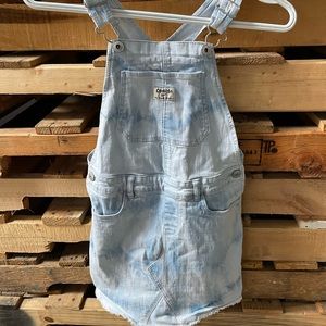 OSHKOSH girls overall dress acid wash